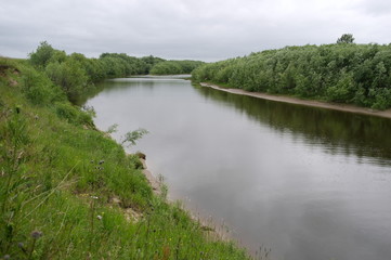 The flow of the river Northern Dvina