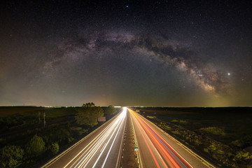 Milky way over the highway