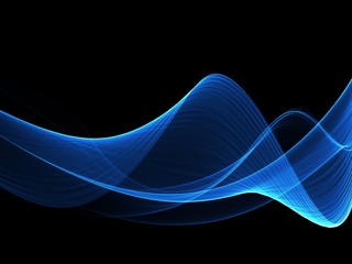 Abstract blue flow wave background