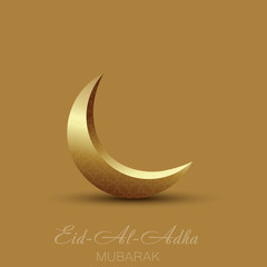 Plakat Eid Al Adha Mubarak greeting card with Islamic moon. Vector