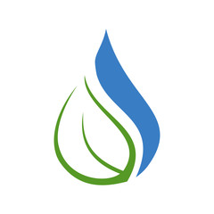 Eco water drop leaf logo