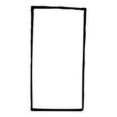 Mechanical drawing of rectangle. Simple isolated geometrical object for technical documentation, schoolbooks and further design. Black outline on white background. Vector illustration. EPS10