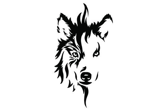 Tribal wolf tattoo images