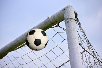 Scoring a goal, soccer ball tend to enter soccer goal