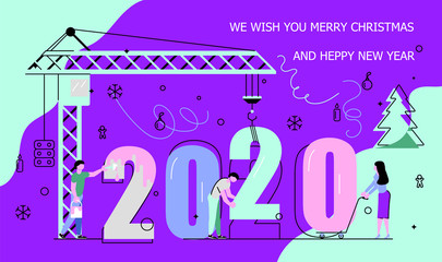 Business people building 2020