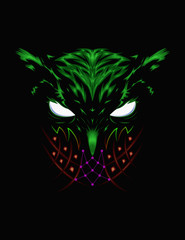 Vector logo owl on the dark background