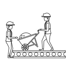 construction architectural engineering work cartoon in black and white
