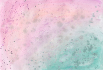 Obraz premium Pastel abstract watercolor background, silhouettes of plants in soft pastel color in the style of blur, spray paint