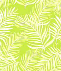 Jungle vector pattern with tropical leaves.Trendy summer print.