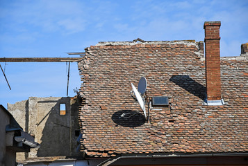 Roof of an old demolished building