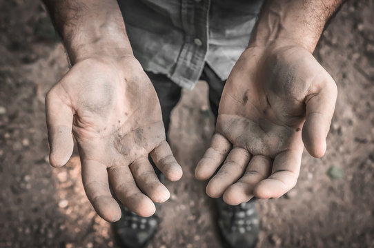 Dirty Hands Of A Worker Man