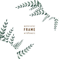 Watercolor background picture Wild flowers