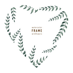 Watercolor background picture Wild flowers