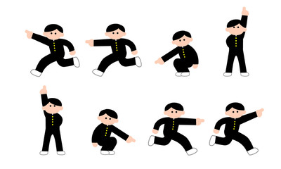 指差す学ランセット（デフォルメカラー）