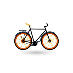 Vector modern flat cartoon bicycle isolated on white background