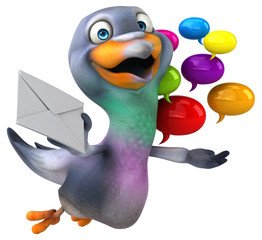 Fun pigeon - 3D Illustration