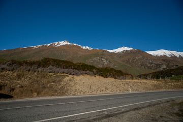 Beautiful scenery around New Zealand rural National Park coiuntryside