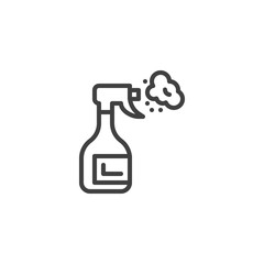 Spray cleaner bottle line icon. linear style sign for mobile concept and web design. Dispenser, sprayer outline vector icon. Symbol, logo illustration. Vector graphics