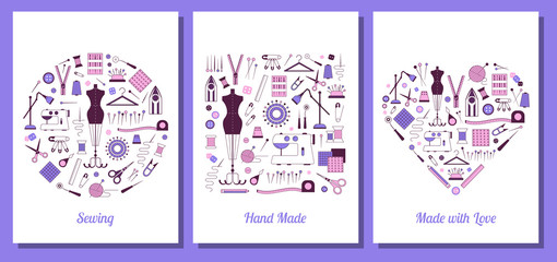 Hand Made Sewing and Tailoring Print Cards
