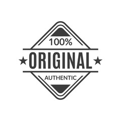 Original stamp or seal. 100% authentic tyography print for t-shirt. High quality product icon, badge or label. Vector illustration.