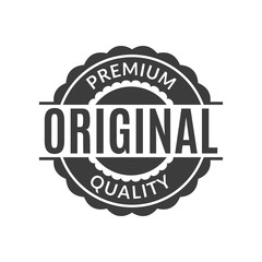 Original and Premium quality rubber stamp or seal. Round vintage label, emblem or badge. Vector illustration.