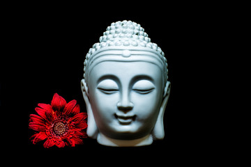 White buddha head home decoration with 
