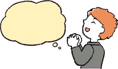 Illustration of a Businessman who responds sideways with Speech Balloon set