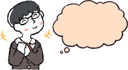 Illustration of a Businessman who responds sideways with Speech Balloon set