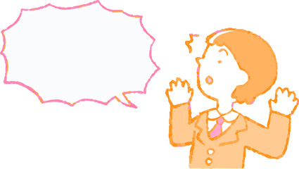 Pop Illustration of a Businessman who responds sideways with Speech Balloon set