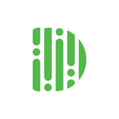 letter d dots line design logo vector