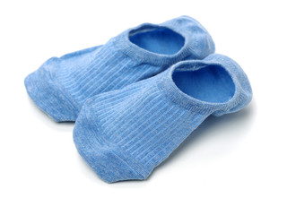 Invisible ladies shoes socks in different colors isolated on white background