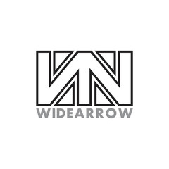 abstract letter wn lines art arrow shape logo vector