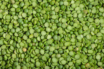 Closeup of dry green peas