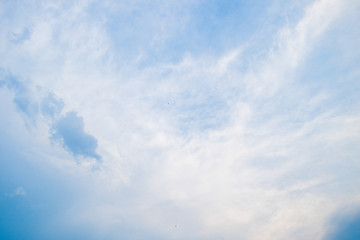 Blue sky with cloud. Clearing day and Good weather in the morning.