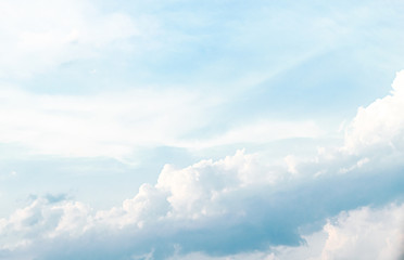 Blue sky with cloud. Clearing day and Good weather in the morning.