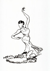dancer hand drawn illustration,art design