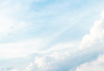 Blue sky with cloud. Clearing day and Good weather in the morning.