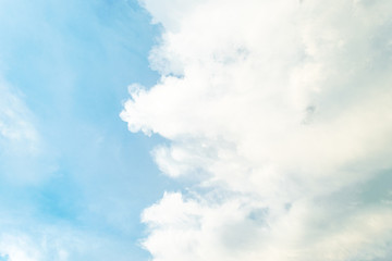 Blue sky with cloud. Clearing day and Good weather in the morning.