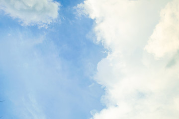 Blue sky with cloud. Clearing day and Good weather in the morning.