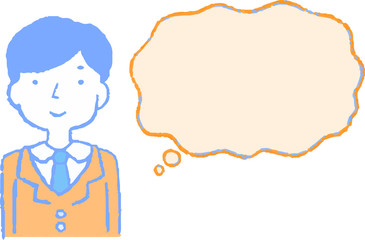 Illustration of men of various ages with Speech Balloon