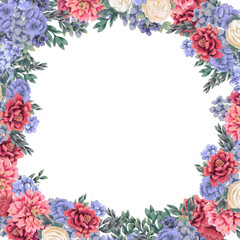 Floral frame for design save the date cards, invitations, posters and birthday decoration
