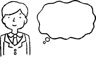 Illustration of men of various ages with Speech Balloon