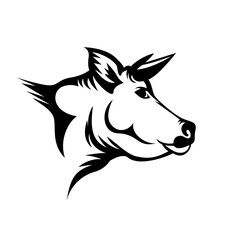 face cow head art logo design inspiration