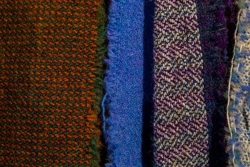 close up of tweed fabrics