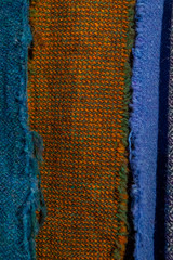 close up of tweed fabrics