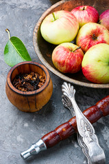 Turkish hookah with apple tobacco