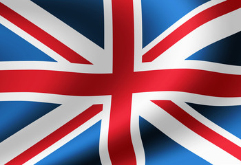 Waving national flag illustration (UK / union jack) 