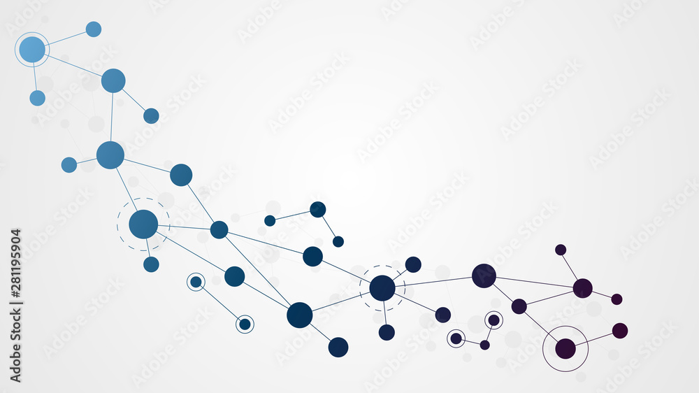 Poster Abstract geometric connect lines and dots.Simple technology graphic background.Illustration Vector design Network and Connection concept.