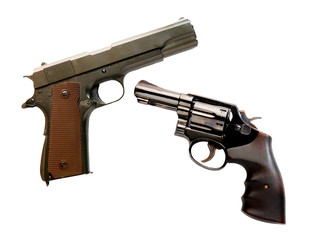 Pistol bullet size .38 inch , .45 inch , 9mm