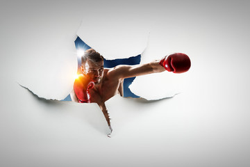 Effect of torn paper with karate beat